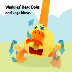 Waddles the Waddle Duck - Baby to Toddler Push Toy with Quacking Sounds and Waddling Action, Walking Toy for 1-3 Year Olds, Great for 1 Year Old Learning to Walk - Yellow