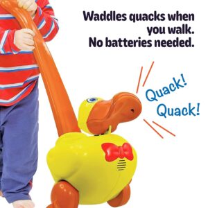 Waddles the Waddle Duck - Baby to Toddler Push Toy with Quacking Sounds and Waddling Action, Walking Toy for 1-3 Year Olds, Great for 1 Year Old Learning to Walk - Yellow