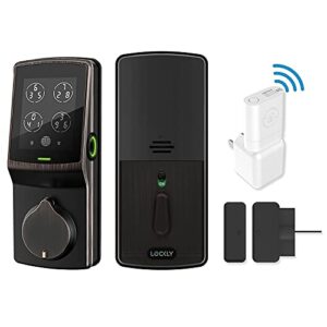 lockly secure pro, wi-fi smart deadbolt, keyless entry door lock, pin genie® keypad, 3d biometric fingerprint sensor, auto lock - venetian bronze (pgd728wvb)