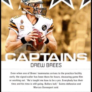 2019 Score Captains #2 Drew Brees Saints Football Card NM-MT