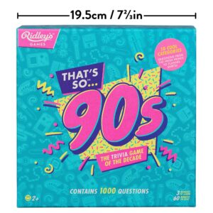 Ridley’s That’s So 90’s Trivia Card Game – Quiz Game for Kids and Adults – 2+ Players – Includes 1,000 Unique Questions – Fun Family Game – Makes a Great Gift