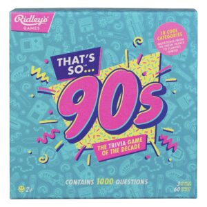 Ridley’s That’s So 90’s Trivia Card Game – Quiz Game for Kids and Adults – 2+ Players – Includes 1,000 Unique Questions – Fun Family Game – Makes a Great Gift