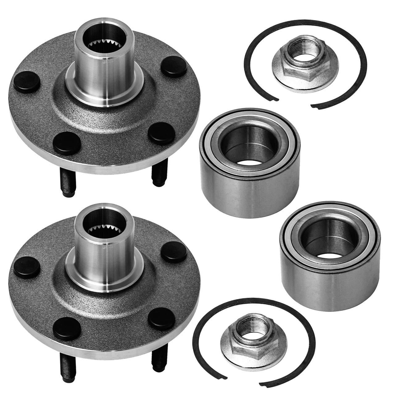 TUCAREST 518515 x2 Front Wheel Bearing and Hub Compatible with 2001-2006 2007-2012 Fo-rd Escape /01-11 Ma-zda Tribute /2005-2011 Me-rcury Mariner [5 Lug;Hub Repair Kit]