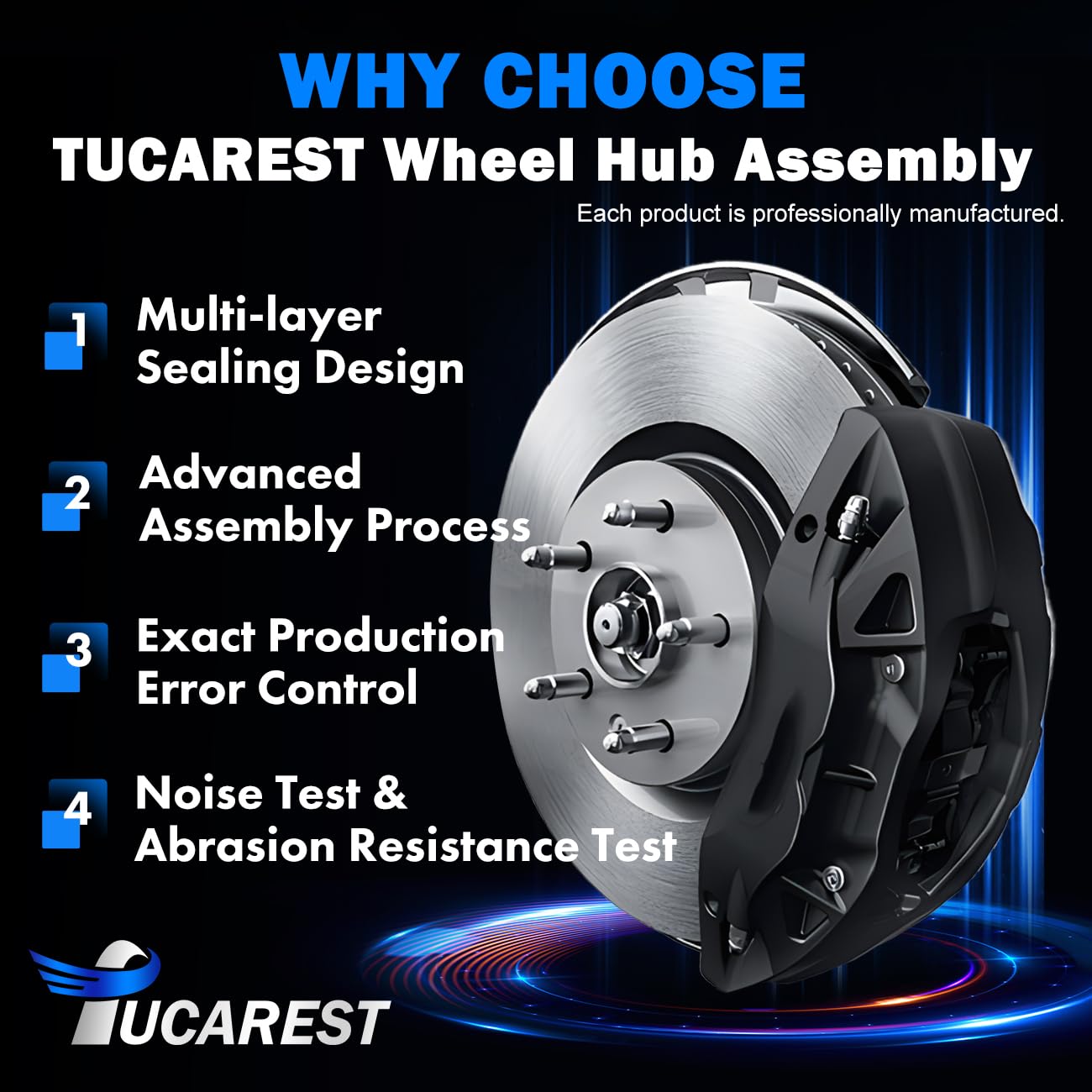 TUCAREST 518515 x2 Front Wheel Bearing and Hub Compatible with 2001-2006 2007-2012 Fo-rd Escape /01-11 Ma-zda Tribute /2005-2011 Me-rcury Mariner [5 Lug;Hub Repair Kit]