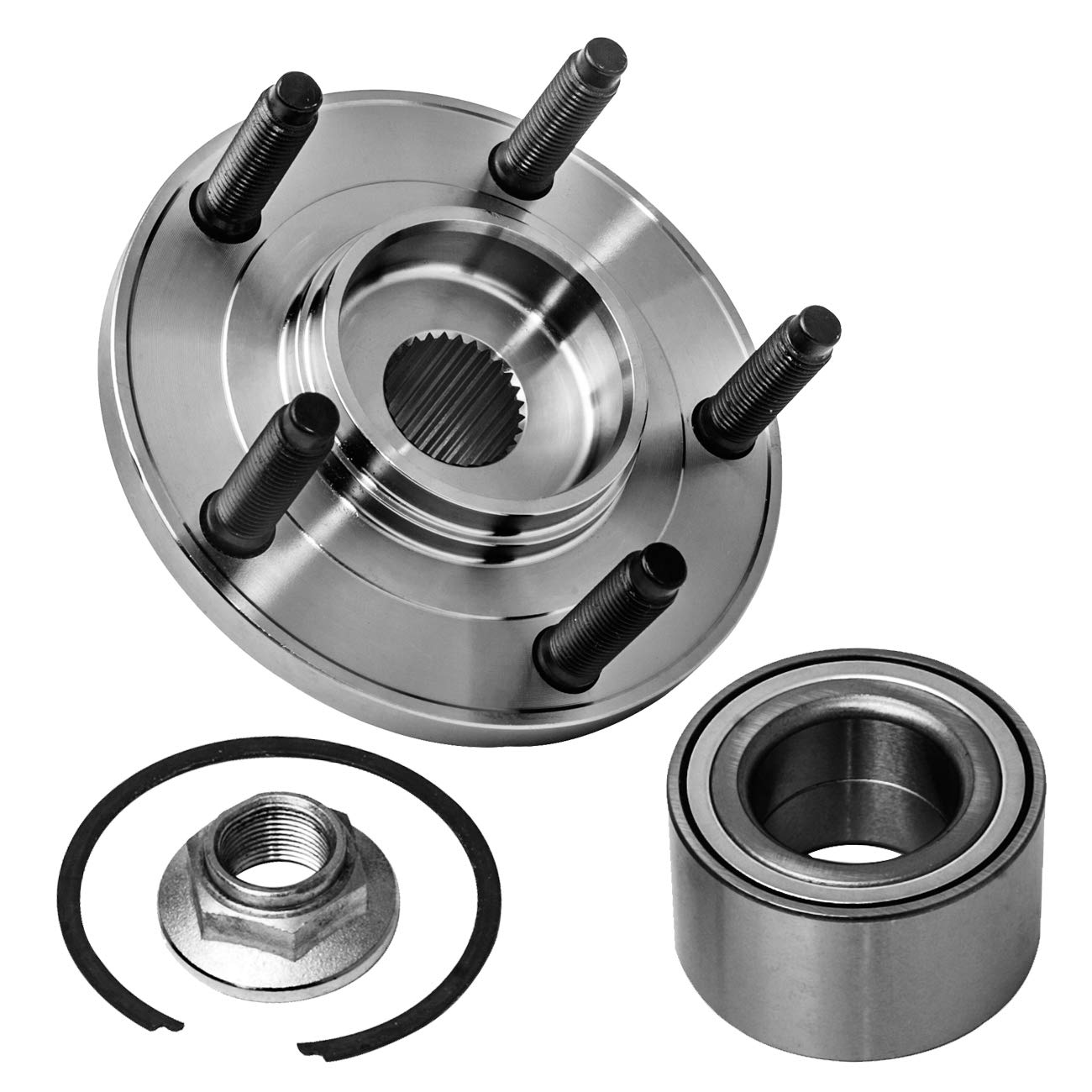 TUCAREST 518515 x2 Front Wheel Bearing and Hub Compatible with 2001-2006 2007-2012 Fo-rd Escape /01-11 Ma-zda Tribute /2005-2011 Me-rcury Mariner [5 Lug;Hub Repair Kit]