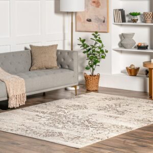 nuloom freja faded floral area rug, 7x9, beige