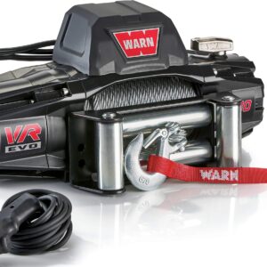 WARN 103252 VR EVO 10 Electric 12V DC Winch with Steel Cable Wire Rope: 3/8" Diameter x 90' Length, 5 Ton (10,000 lb) Pulling Capacity