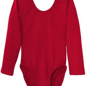 Dancina Toddler Leotard Long Sleeve Little Girls Team Basics First Gymnastics 4 Red