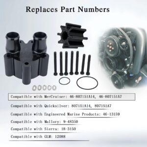 46-807151A14 Water Pump Housing & Impeller Repair Kit Replaces for Mercruiser Bravo 46-807151A14,by LIYYOO