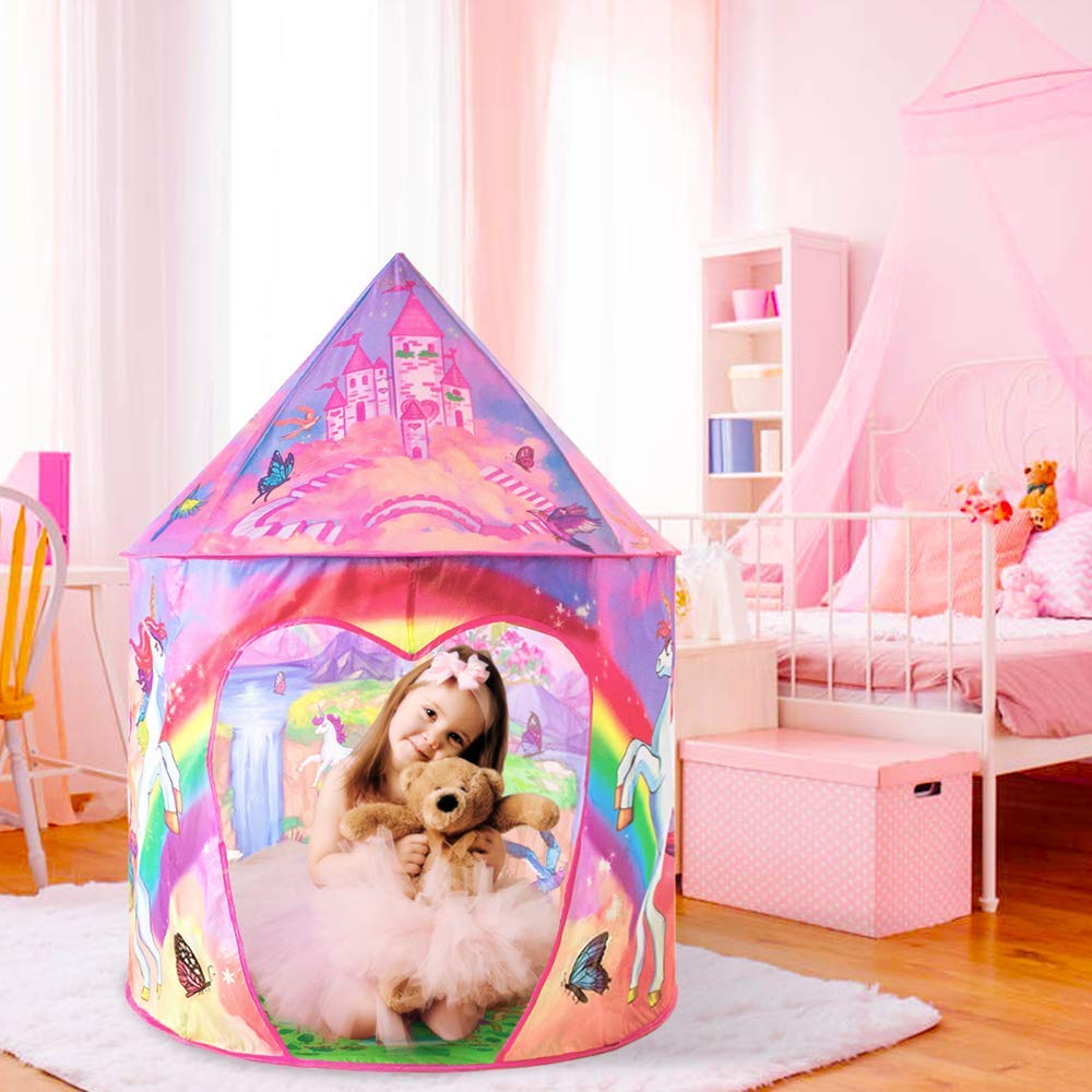 Unicorn Kids Play Tent | Extraordinary Magical Unicorn Pop Up Tent for Children Girls & Boys | Enjoy Indoor and Outdoor Imaginative Play | Foldable Playhouse Toy Gift