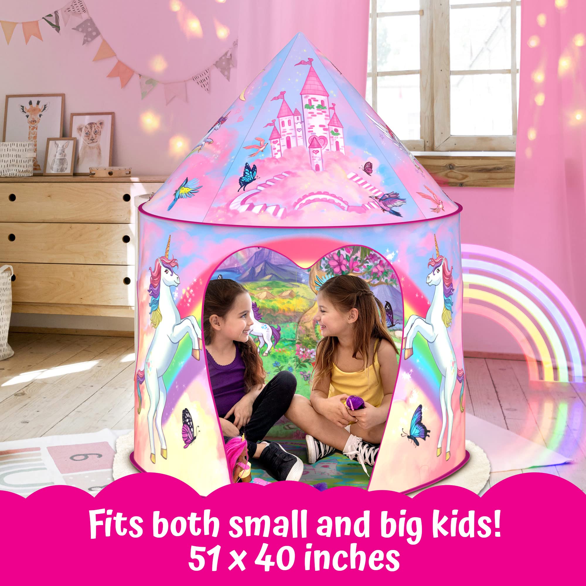 Unicorn Kids Play Tent | Extraordinary Magical Unicorn Pop Up Tent for Children Girls & Boys | Enjoy Indoor and Outdoor Imaginative Play | Foldable Playhouse Toy Gift