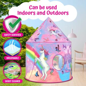 Unicorn Kids Play Tent | Extraordinary Magical Unicorn Pop Up Tent for Children Girls & Boys | Enjoy Indoor and Outdoor Imaginative Play | Foldable Playhouse Toy Gift