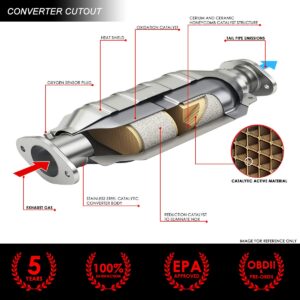 DNA MOTORING Factory Style Catalytic Converter Exhaust Y-Pipe Replacement Compatible with 04-06 F150 / 2006 Mark LT 5.4 4WD Only, OEM-CONV-026