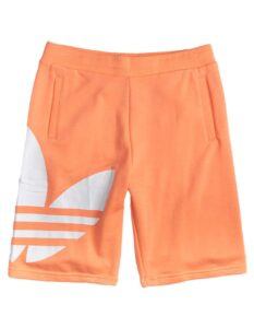 adidas originals kids unisex big trefoilshort chalk coral/white x-large