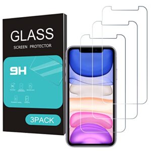 homemo glass screen protector for iphone 11/iphone xr 6.1 inch 3 pack tempered glass