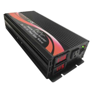 krxny 2000w pure sine wave power inverter 12v dc to 110v 120v ac 60hz with led display for car/rv home solar system