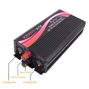 KRXNY 2000W Pure Sine Wave Power Inverter 12V DC to 110V 120V AC 60HZ with LED Display for Car/RV Home Solar System