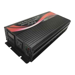 KRXNY 2000W Pure Sine Wave Power Inverter 12V DC to 110V 120V AC 60HZ with LED Display for Car/RV Home Solar System