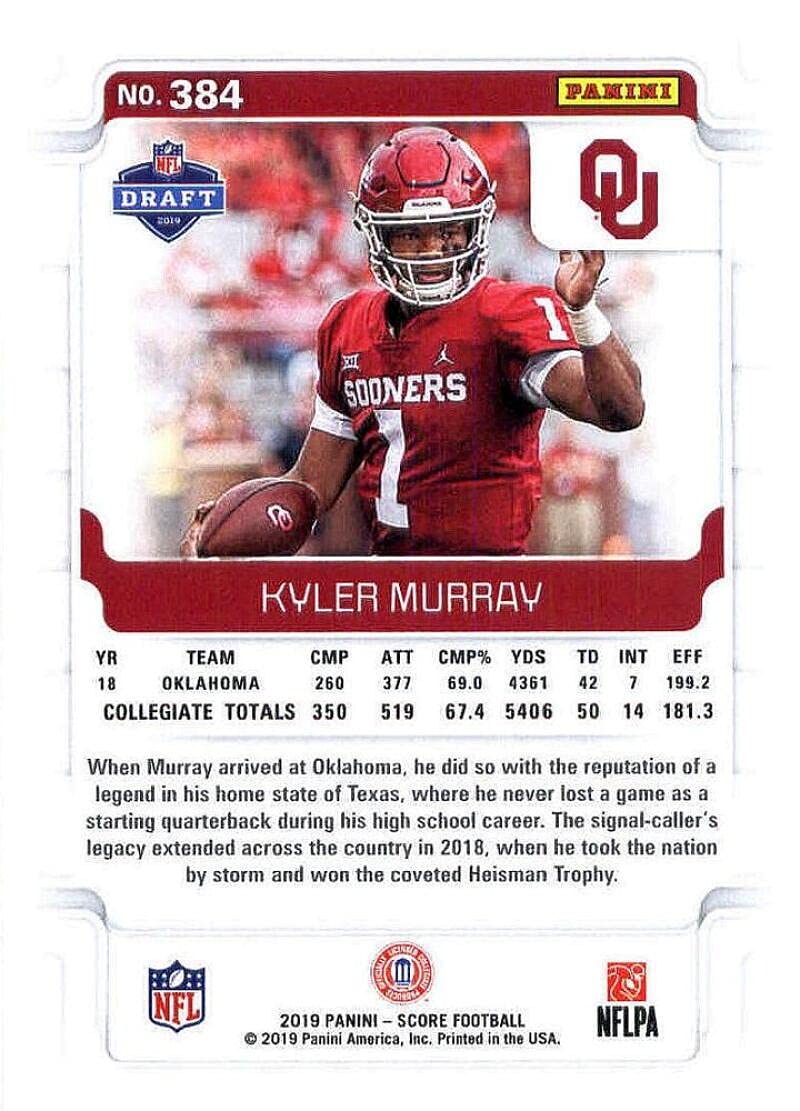 2019 Score #384 Kyler Murray Rookie NFL Football Card NM-MT