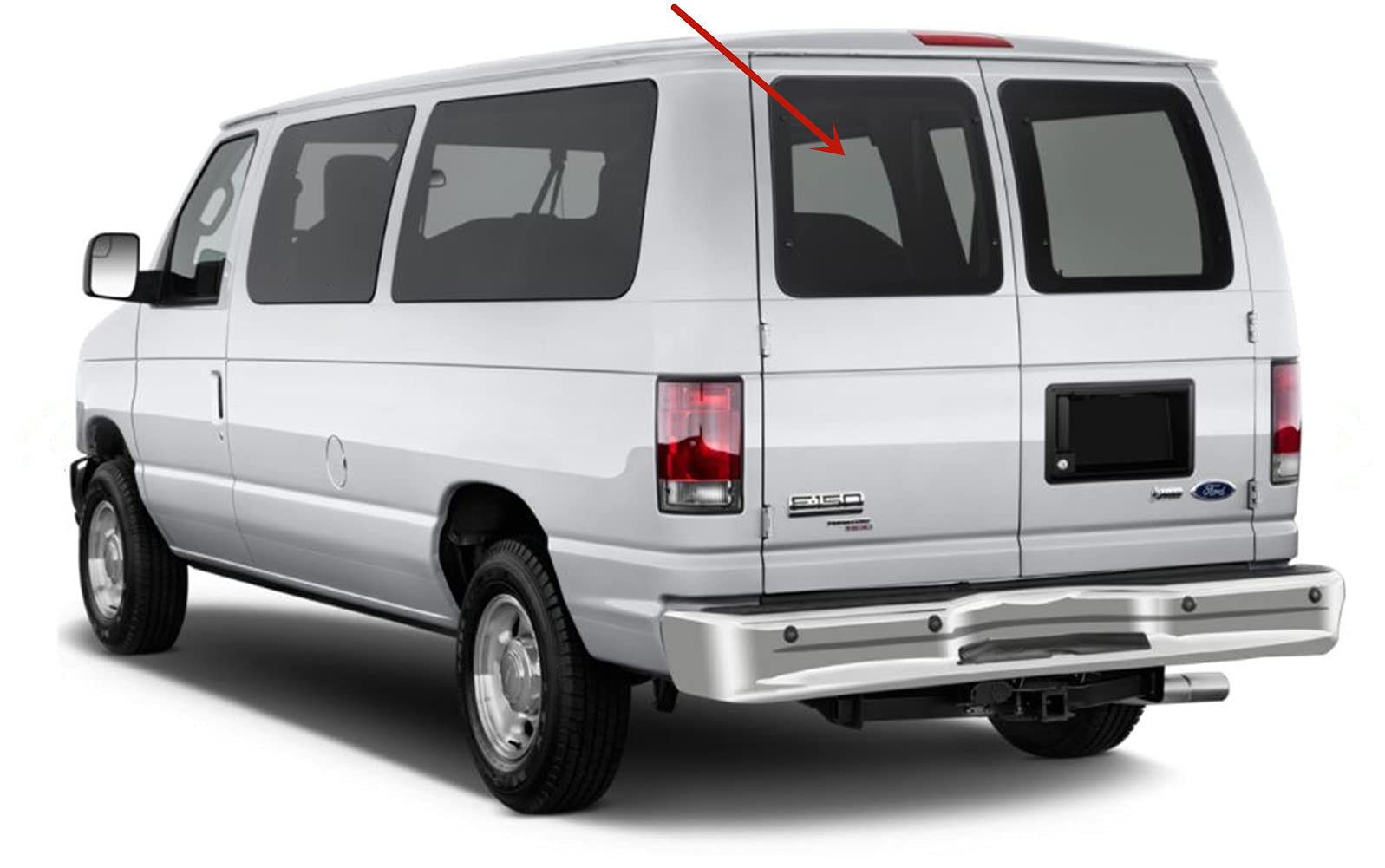 Privacy Stationary Back Window Back Glass Driver Left Side Compatible with Ford Econoline 1992-2016 Models