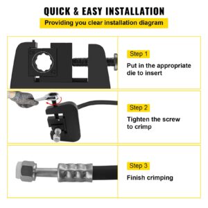 Mophorn 7843B Manual A/C Hose Crimper Kit,Handheld Air Hose Crimper Tool Kit with 4 Dies Whole Set #6#8#10#12,A/C Hose Crimper Repair Tool Kit Die Set,for Crimping Automotive Air Conditioning Pipes