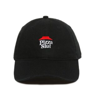 dsgn by dna pizza slut dad baseball cap embroidered cotton adjustable dad hat black
