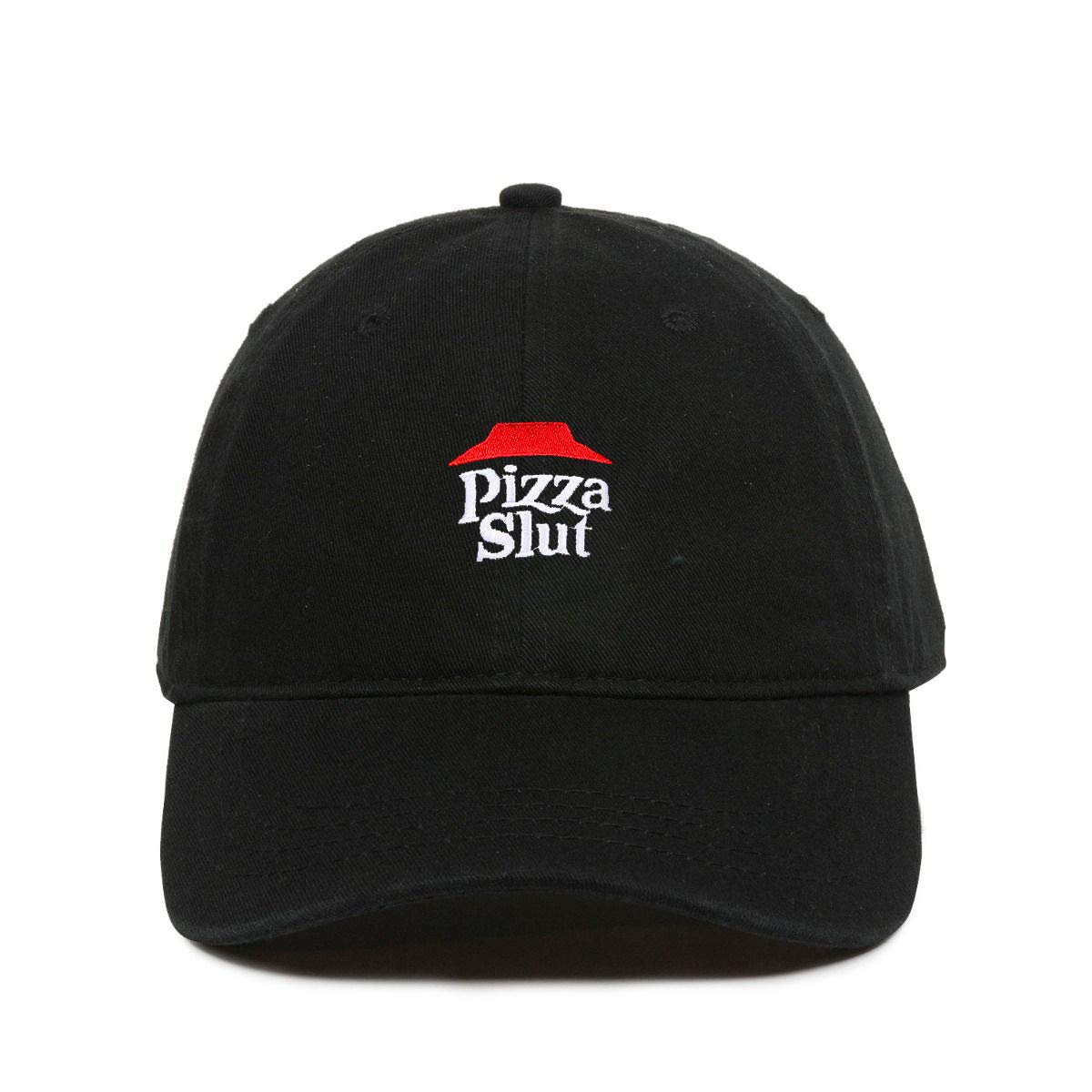 DSGN By DNA Pizza Slut Dad Baseball Cap Embroidered Cotton Adjustable Dad Hat Black