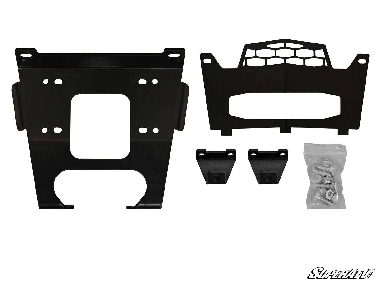 SuperATV.com Black Ops 4500 lb Winch with Winch Mounting Plate for Polaris RZR 900 / 900 S / 4 900 (For Machines Manufactured After 9/1/2014) | Complete RZR Winch Kit Ready for Install!