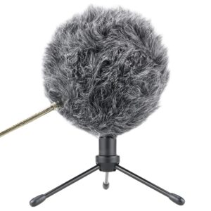 YOUSHARES Furry Windscreen Muff - Customized Pop Filter for Microphone, Deadcat Windshield Wind Cover for Improve Blue Snowball iCE Mic Audio Quality (Grey)