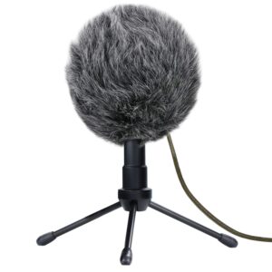 YOUSHARES Furry Windscreen Muff - Customized Pop Filter for Microphone, Deadcat Windshield Wind Cover for Improve Blue Snowball iCE Mic Audio Quality (Grey)