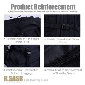 R.SASR Black Tactical Backpack, Military Backpack, Molle Backpack.(Black-01)