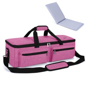 luxja carrying bag compatible with cricut explore air and maker, tote bag compatible with cricut explore air, silhouette cameo 4 and supplies (bag only), pink