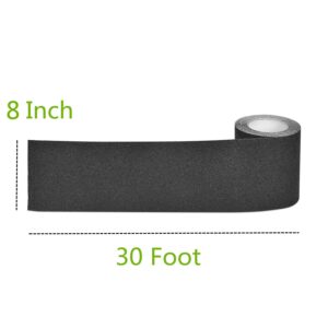 Anti Slip Traction Tape, 8" × 30 Feet, Longer and Wider, 80 Grit Friction Tape, Skateboard Grip Tape, Strong Abrasive Adhesive Stair Treads Non Slip for Outdoor, Indoor (Black)