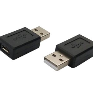 USB 2.0 Male to Micro USB Female Connector Adapter (2 Pack)