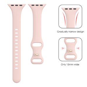 SWEES Compatible with Apple Watch Bands 41mm 38mm 40mm 42mm 44mm 45mm 49mm, Soft Sport Silicone Slim Thin Small Replacement Wristband for iWatch Ultra Series 8 7 6 5 4 3 2 1 SE Sport Edition Women Men