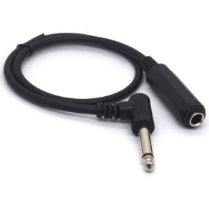 glhong right angle 6.35 male to female cable, 1/4 stereo trs headphone extension cord for guitar amp synths amplifier speaker piano