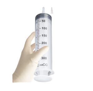 350ml syringe with adapter, plastic large syringe without needle for scientific lab supplies, pet feeding syringe disposable, liquid measurement and automotive syringe injection