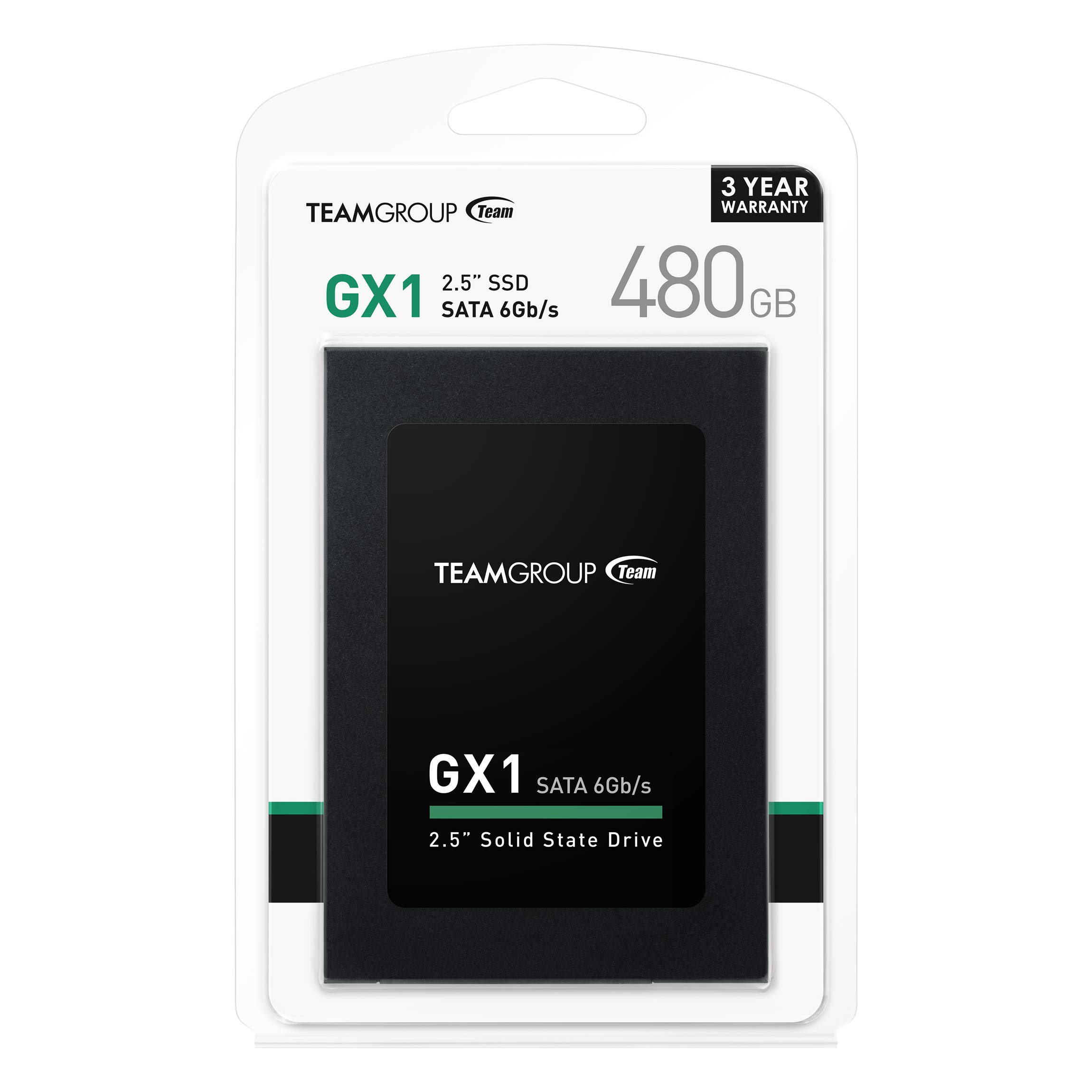 TEAMGROUP GX1 480GB 3D NAND TLC 2.5 Inch SATA III Internal Solid State Drive SSD (Read Speed up to 530 MB/s) Compatible with Laptop & PC Desktop T253X1480G0C101