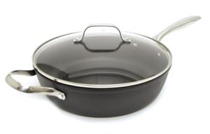 starfrit 034723-002-0000 the rock 11-inch deep diamond fry pan, black