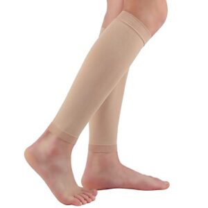 halsy women's footless compression socks (20-30mmhg) 2 pairs medical calf compression sleeve for swelling, shin splint, varicose veins, edema, nurses & maternity