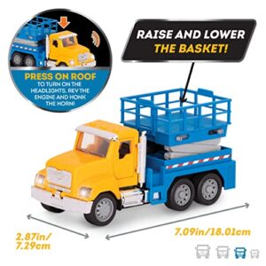 Driven by Battat – Toy Scissor Lift Truck For Kids – Small Conctruction Vehicle Toy – Lights & Sounds – Movable Parts – 3 Years + – Micro Scissor Lift Truck