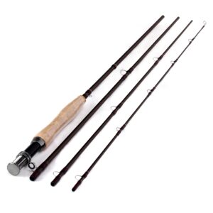 9' 10' fly fishing rod 4 sections 9ft 10ft 3/4 5/6 fly rod carbon fiber blanks light weight medium-fast action cork grip (10ft, 3/4)