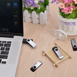 USB Flash Drive 2GB 20 Pack, Bulk USB 2.0 Flash Drives Thumb Drive Swivel Memory Stick Jump Drive Pen Drive, Black, 2 GB, 20 Pieces