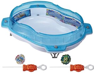 hasbro beyblade burst rise hypersphere vertical drop battle set - complete set with beystadium, 2 battling top toys & 2 launchers, ages 8 & up