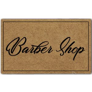 MsMr Funny Door Mat Entrance Floor Mat Barber Shop Non-Slip Doormat Welcome Mat 30 inch by 18 inch Machine Washable Non-Woven Fabric