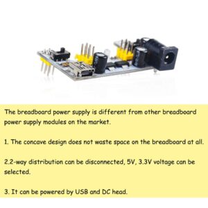 KOOBOOK 2Pcs Upgraded K2 MB-102 MB102 Breadboard Power Supply Module 3.3V 5V for Arduino