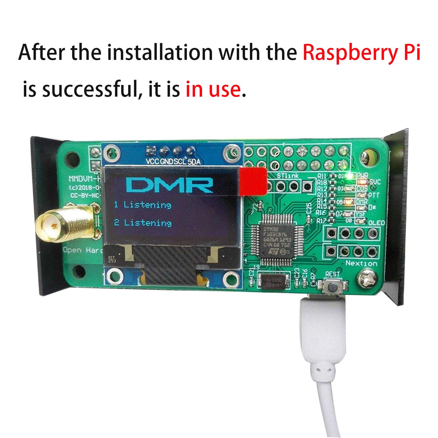 MMDVM Hotspot Spot Radio Station+ Antenna+OLED+ Black Case with Screen Support P25 DMR YSF D-Star UHF Expansion Board WiFi Digital Voice Modem Suitable for Raspberry Pi-Zero W, Pi 3, Pi 3B+