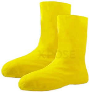 hazmat boot and shoe covers for hazardous materials - explosives, gases, flammable liquids, peroxide and more – medium yellow 12" over the shoe protectors - by xpose safety