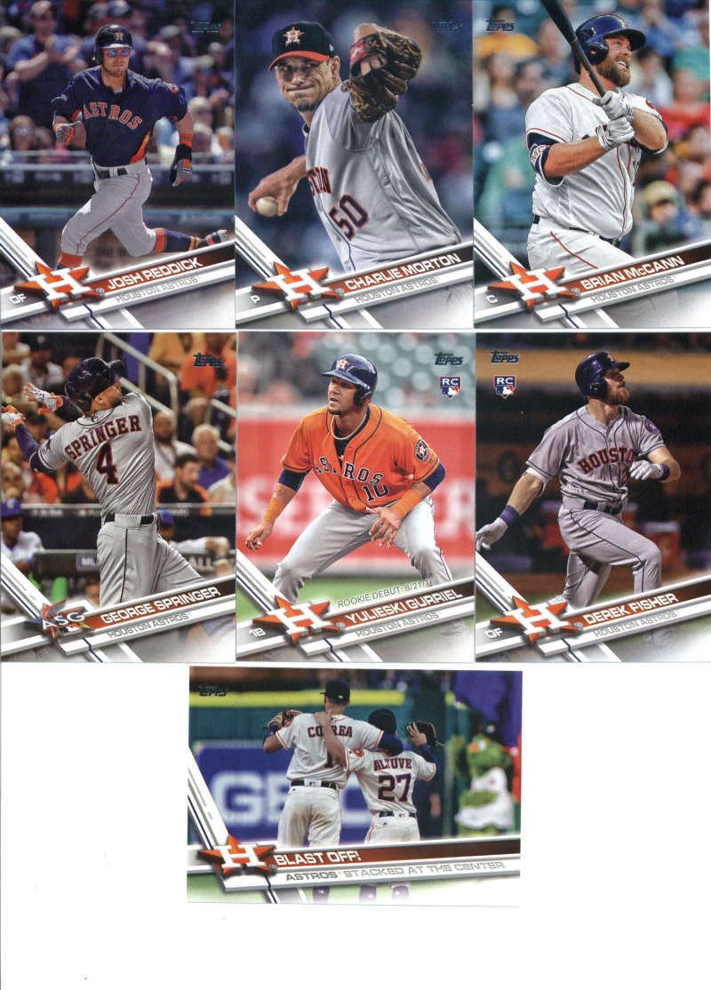 2017 World Series Champions Baseball Cards - Houston Astros 2017 Topps Series 1, 2, Update Series Team Baseball Cards Set of 38 Cards