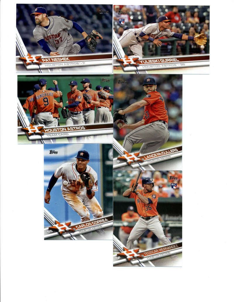 2017 World Series Champions Baseball Cards - Houston Astros 2017 Topps Series 1, 2, Update Series Team Baseball Cards Set of 38 Cards